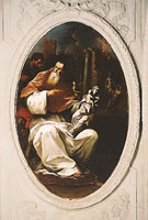 Paolo III con una statua della Madonna